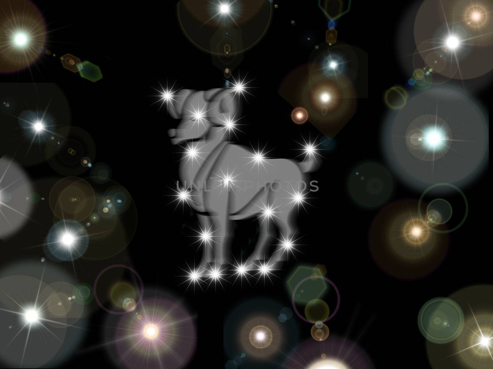 aries on a star background 

