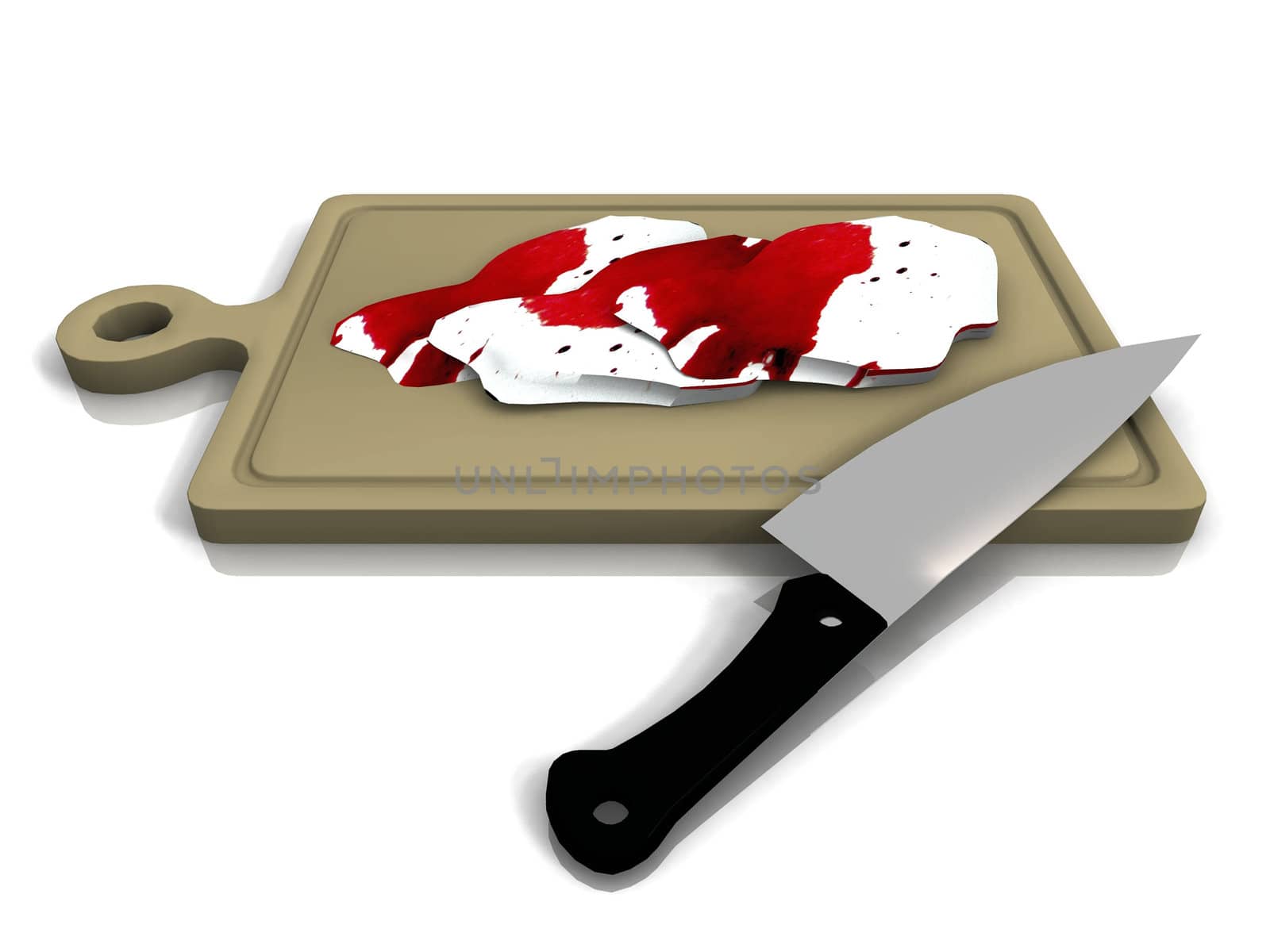 meat on the cutting board