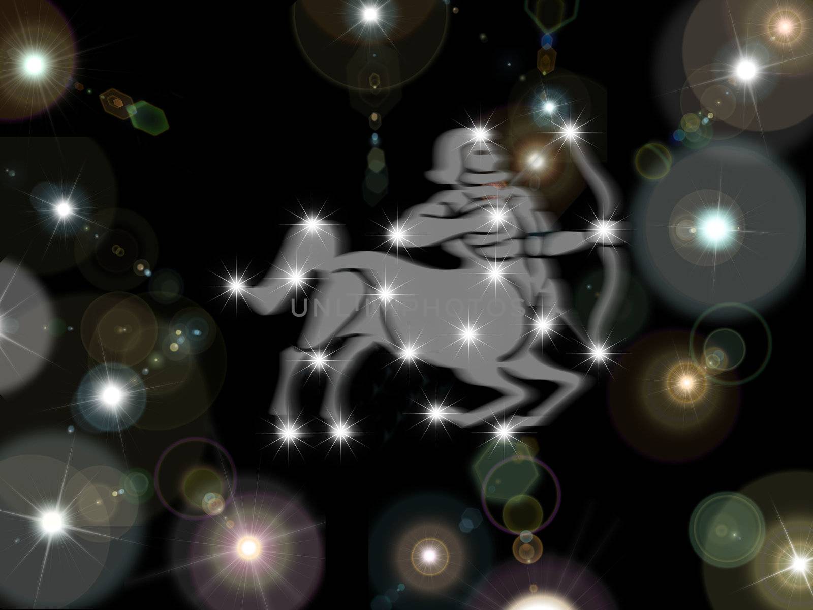 sagittarius on a star background 
