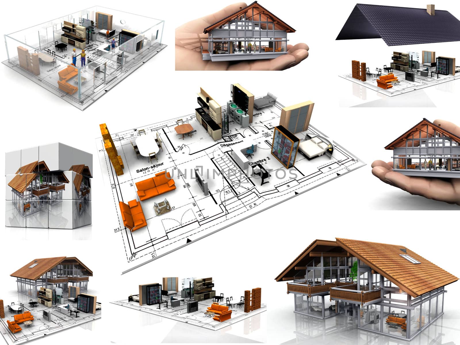 composition  of images of houses
