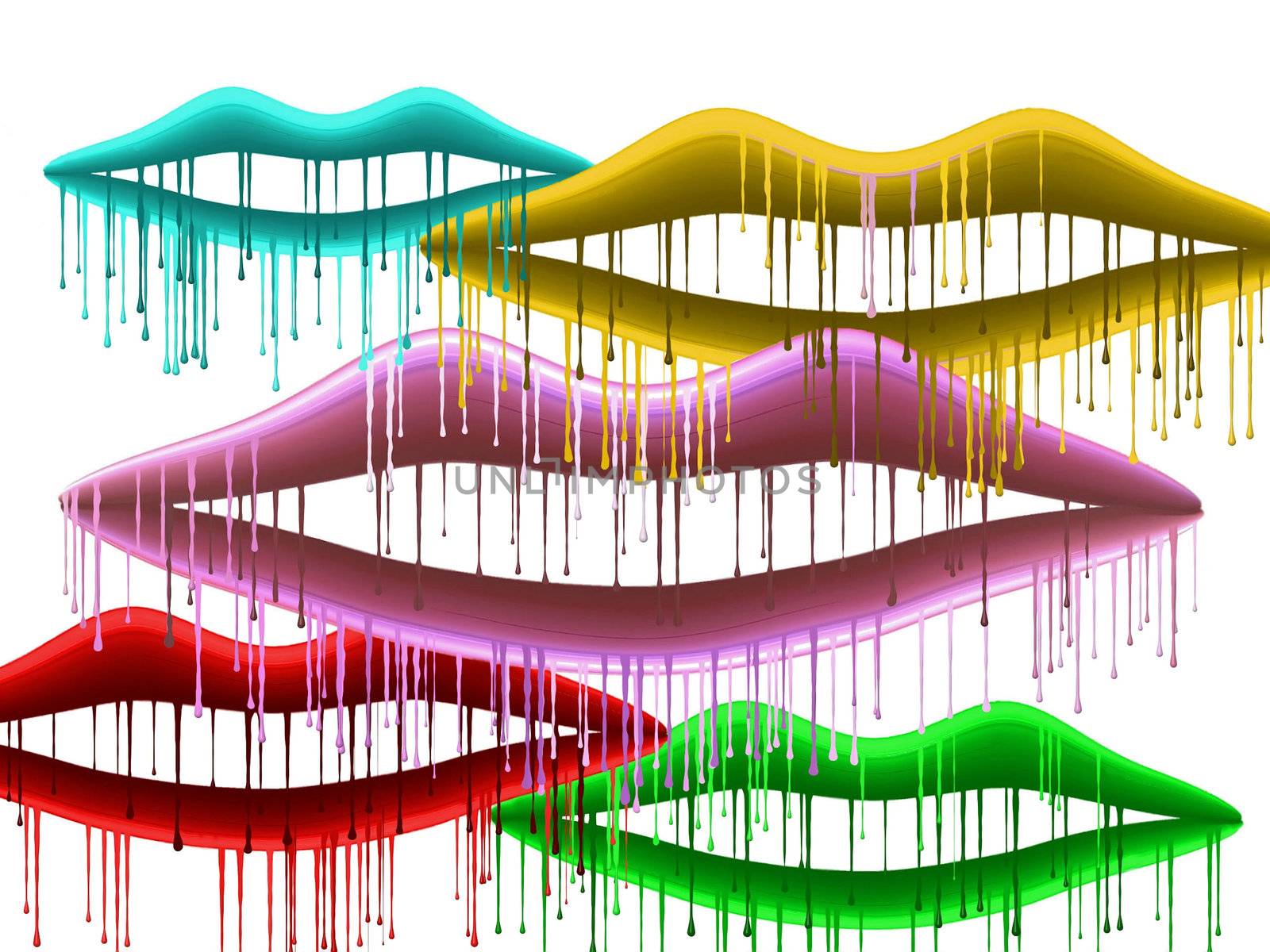 the color lips are dripping