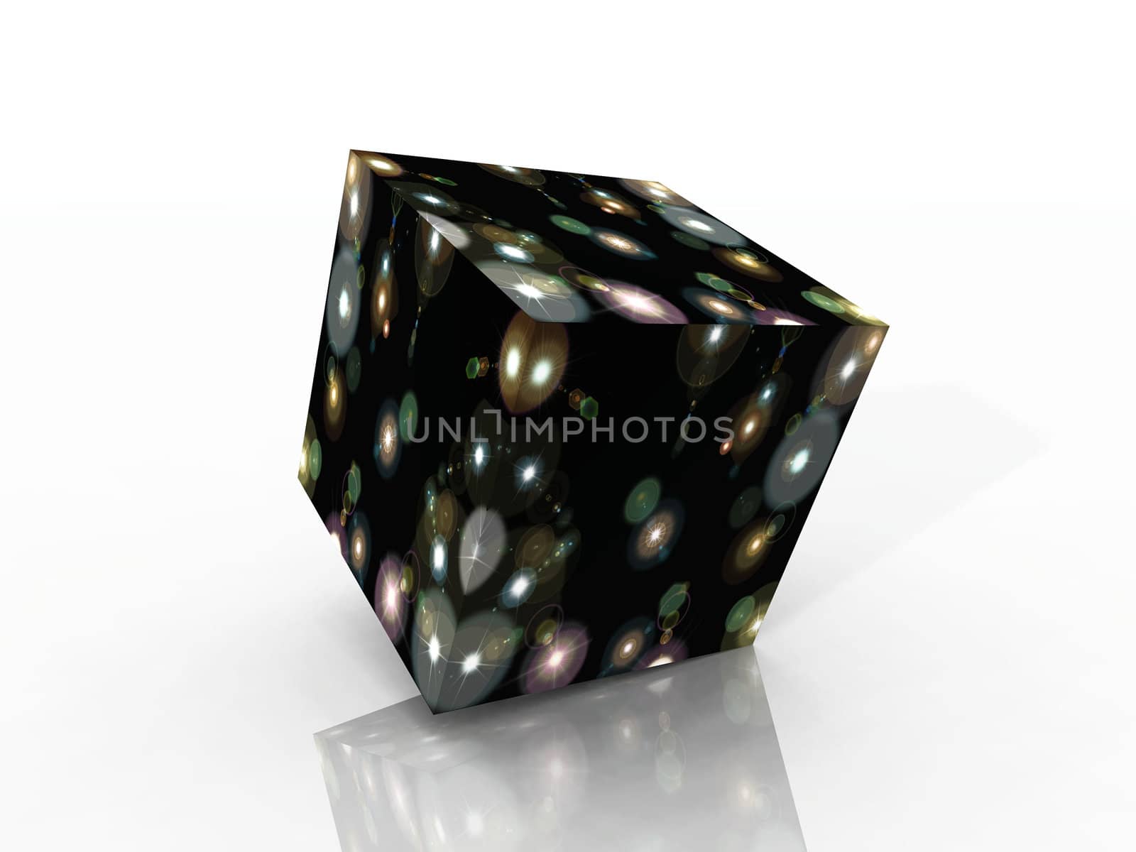cube of stars on a white background