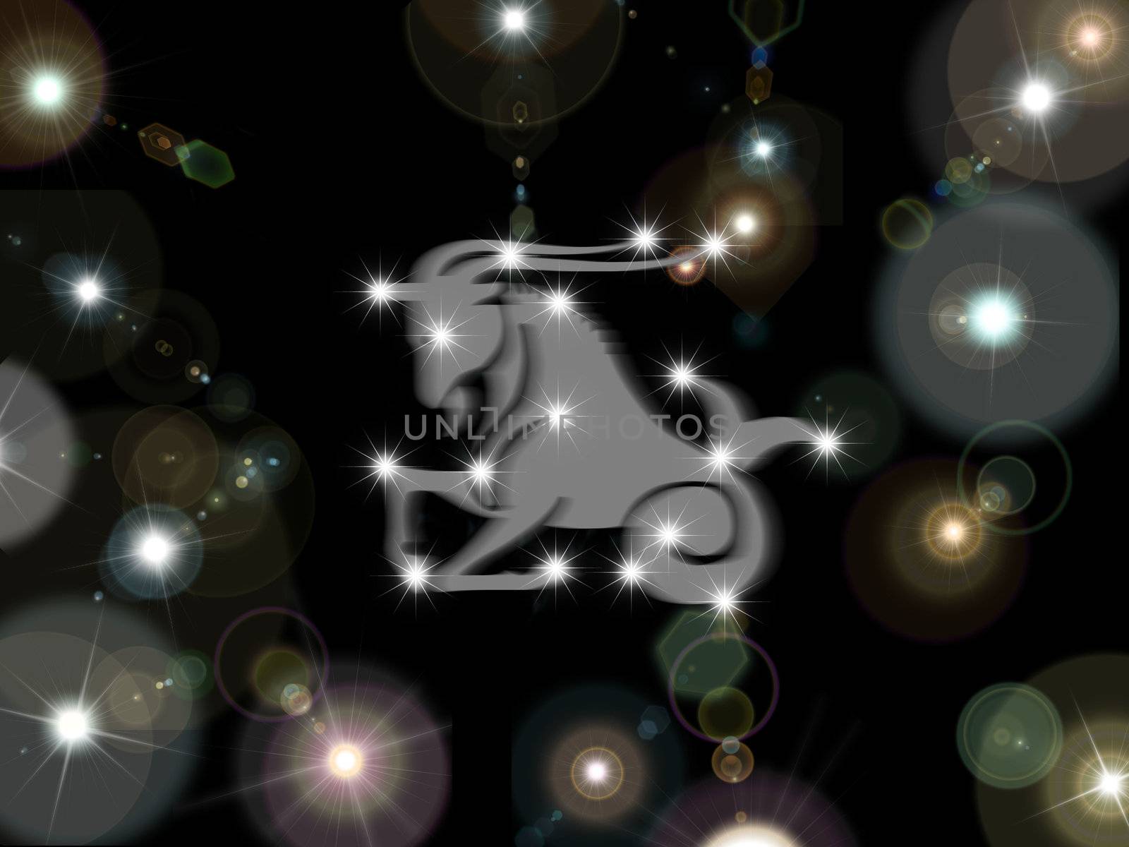 capricorn on a star background 
