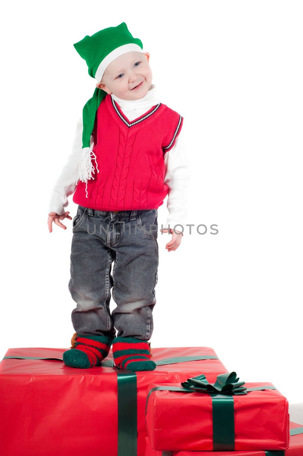 Christmas toddler with presents by anytka