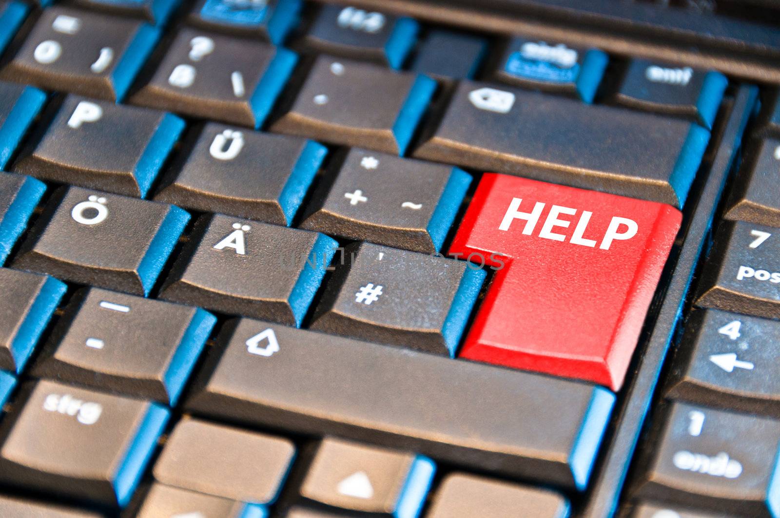 Computer keyboard with help key - business concept
