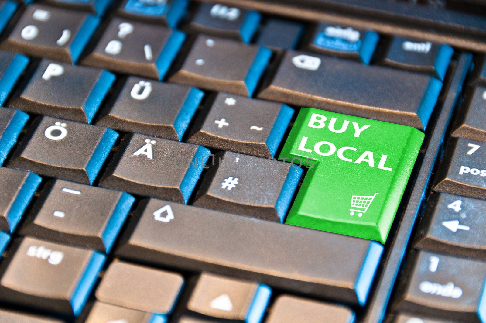 Shopping in the internet - keyboard with Buy Local button
