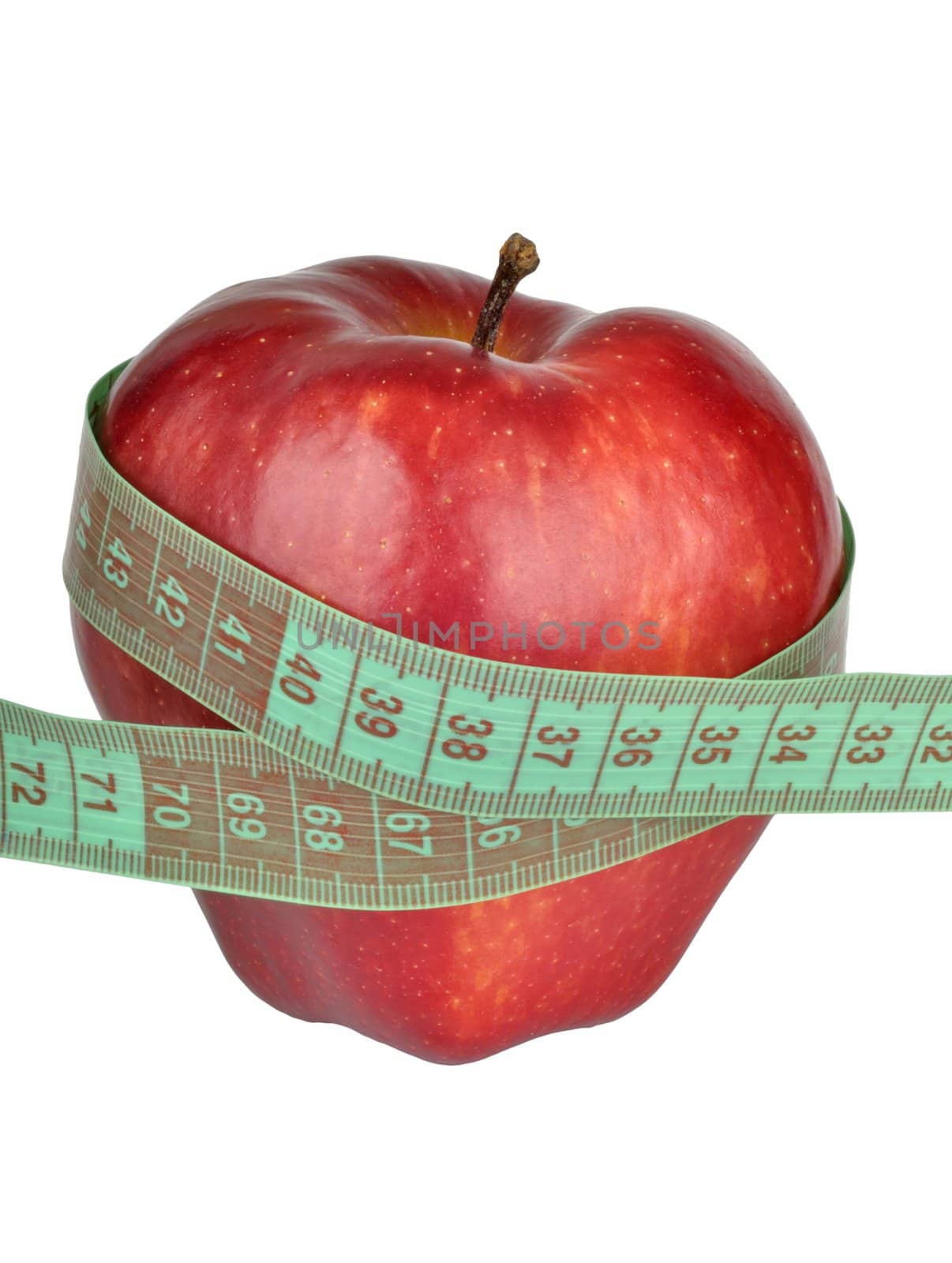 Red apple measured the meter