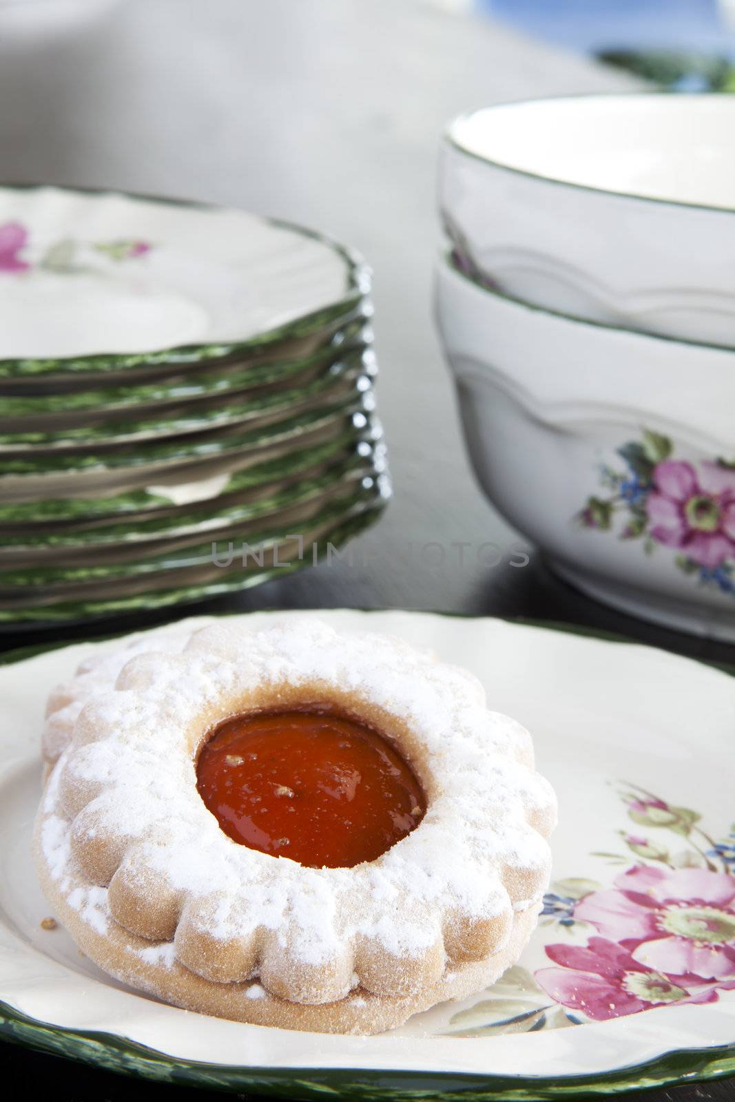 French mini tarts with mango filling.