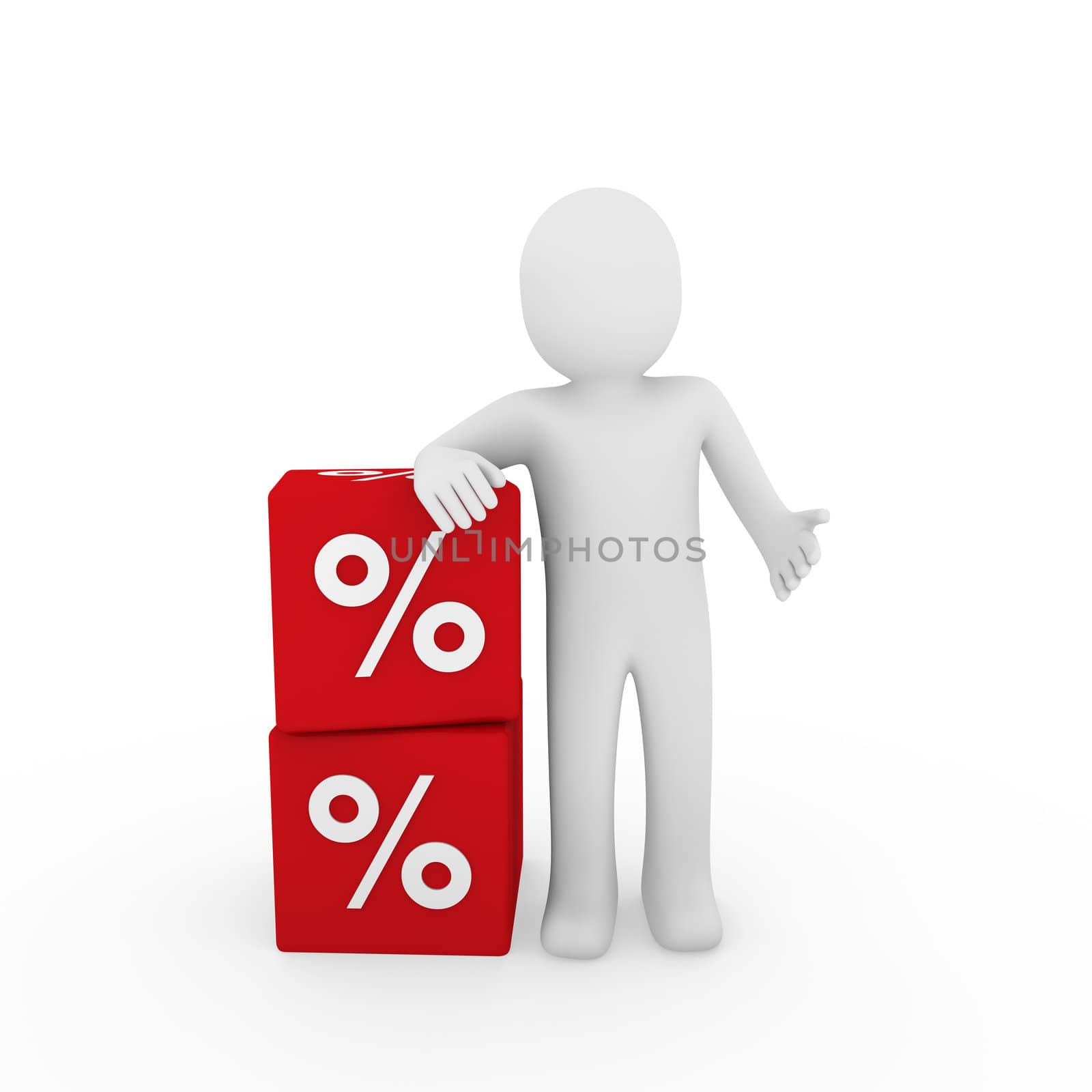 3d human red sale cube success percent business