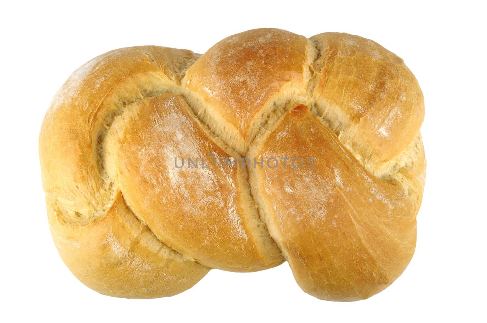Braided loaf isolated on a white background