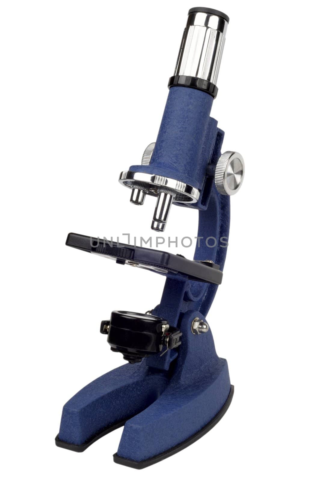 academic microscope isolated on a white background