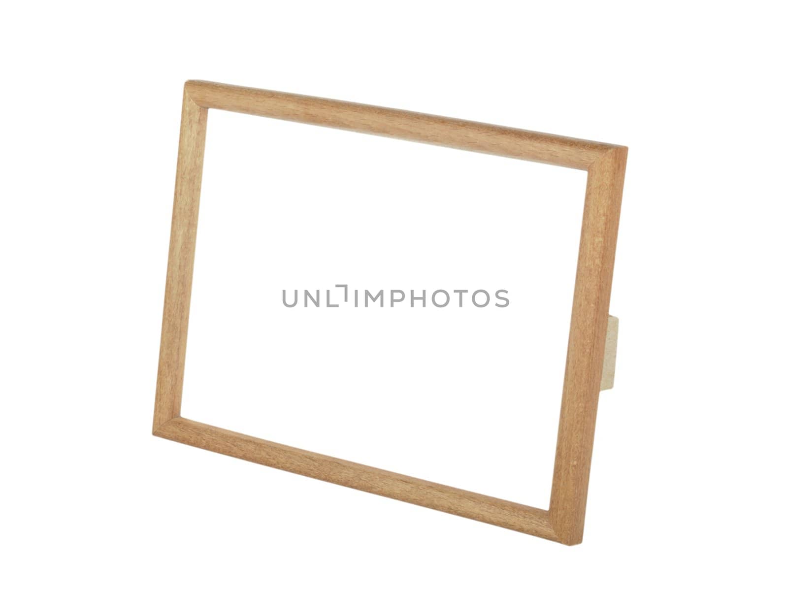 wooden picture frame  isolated on the white background