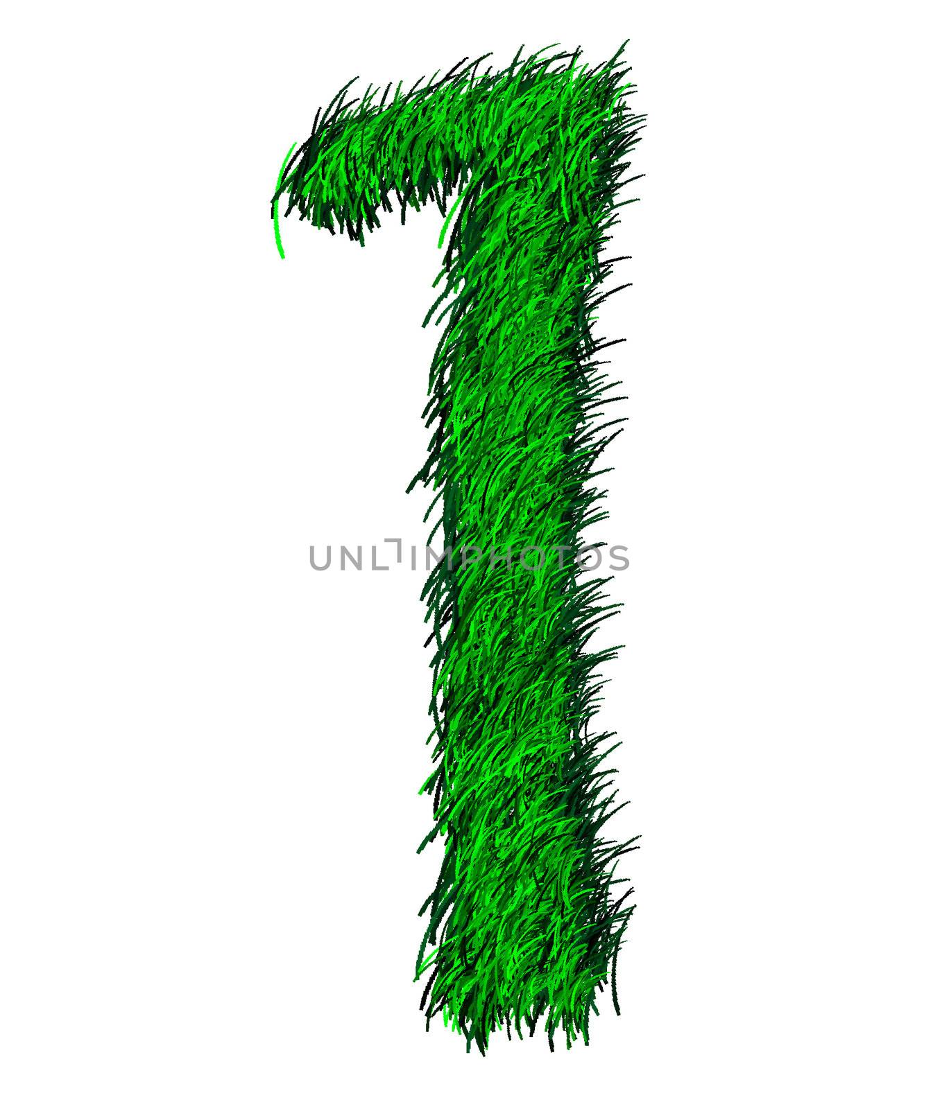 Computer graphic as one numeric of green grass.