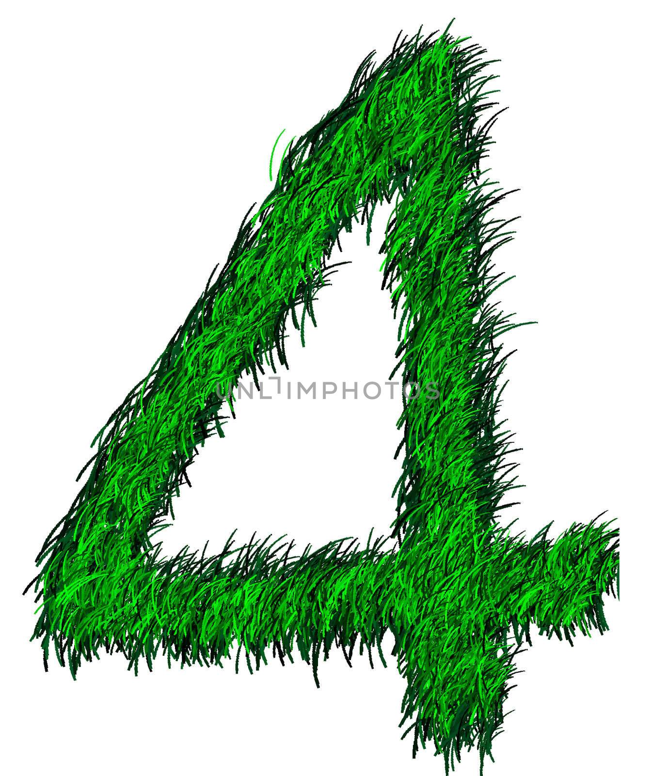 Computer graphic as one numeric of green grass.