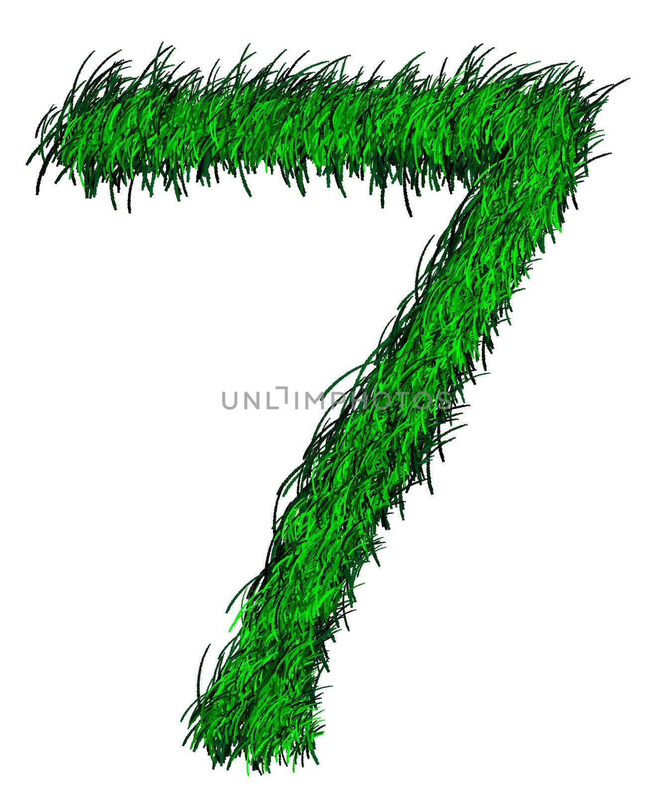 Computer graphic as one numeric of green grass.