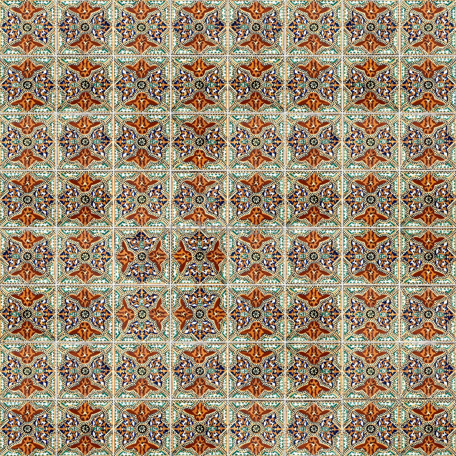Seamless tile pattern of ancient ceramic tiles.
