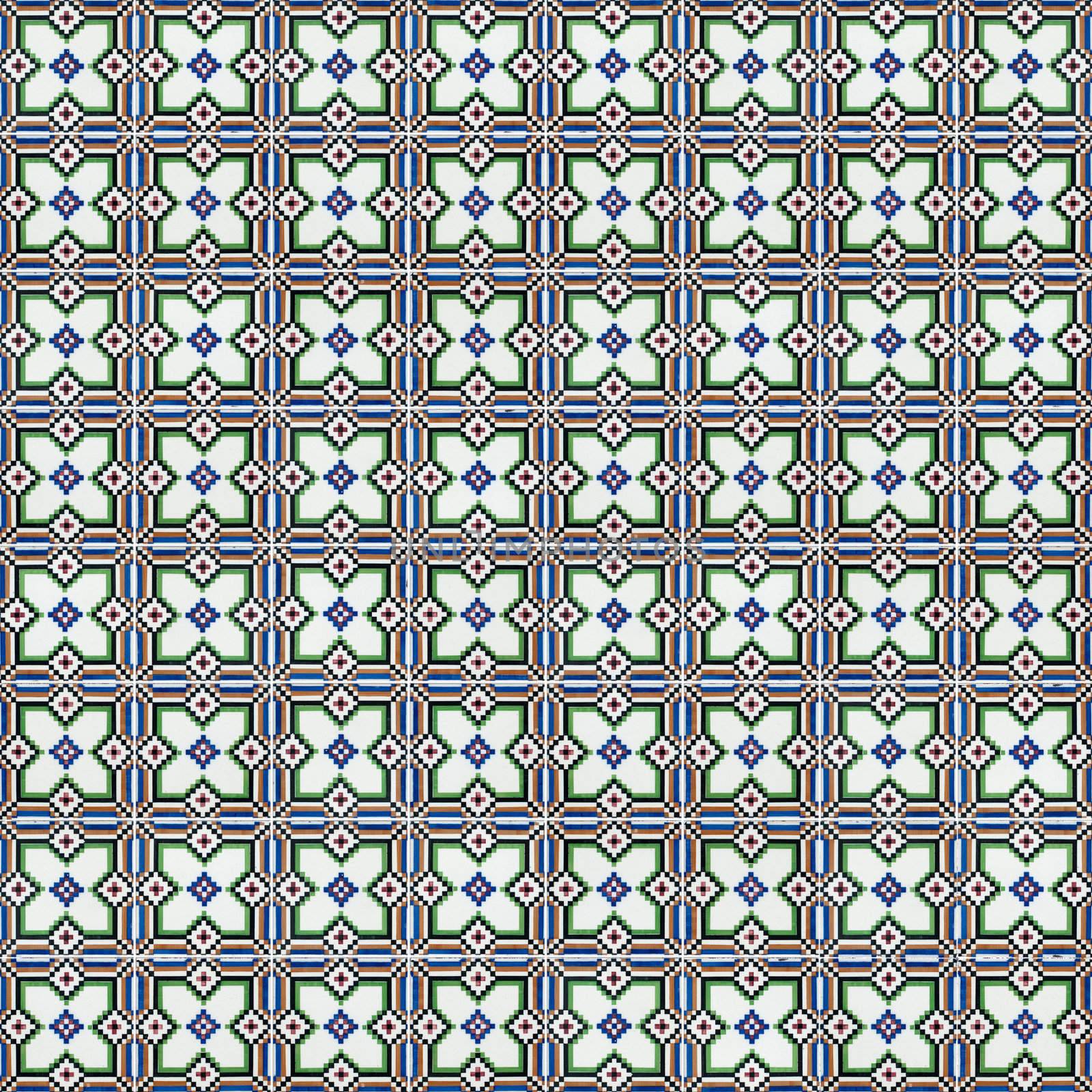Seamless tile pattern of ancient ceramic tiles.