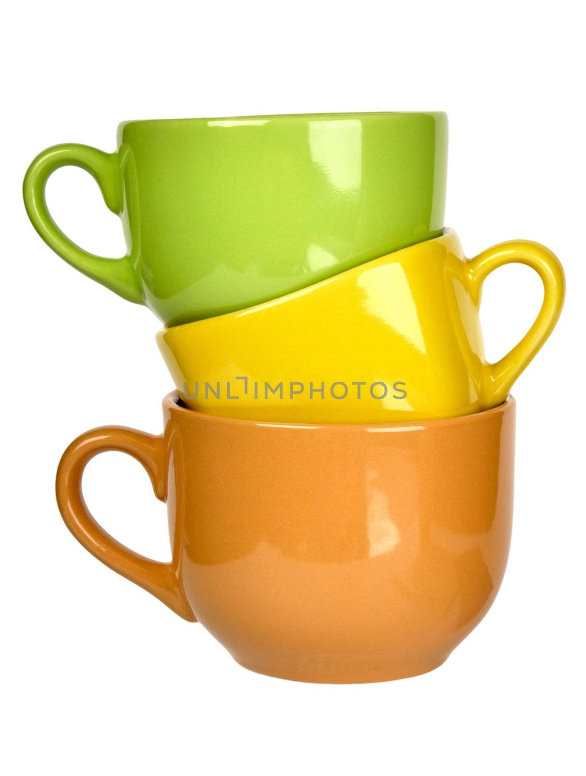 colorful ceramic cups