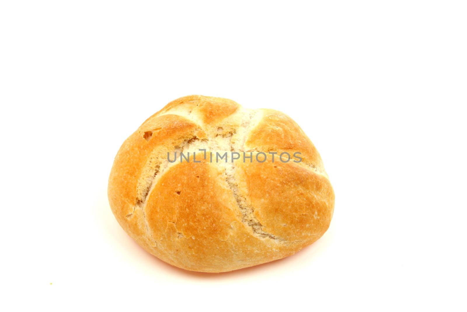 Bread and buns isolated against a white background