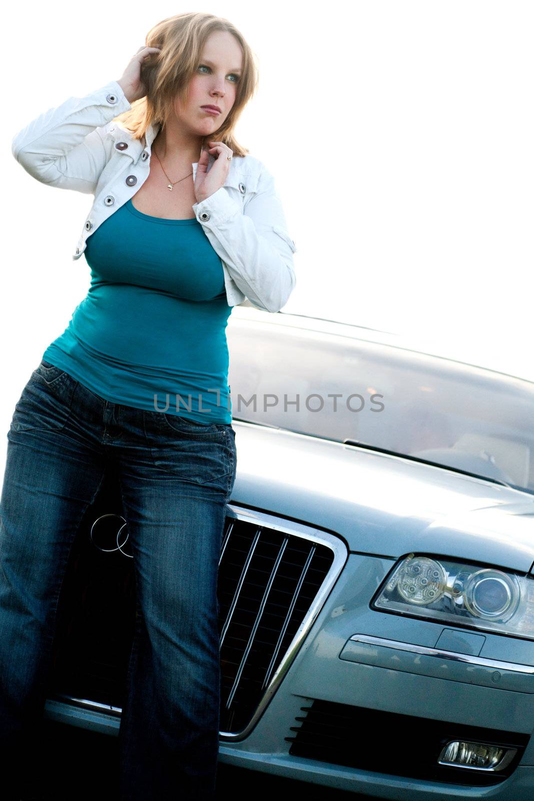Being the model in front of a car