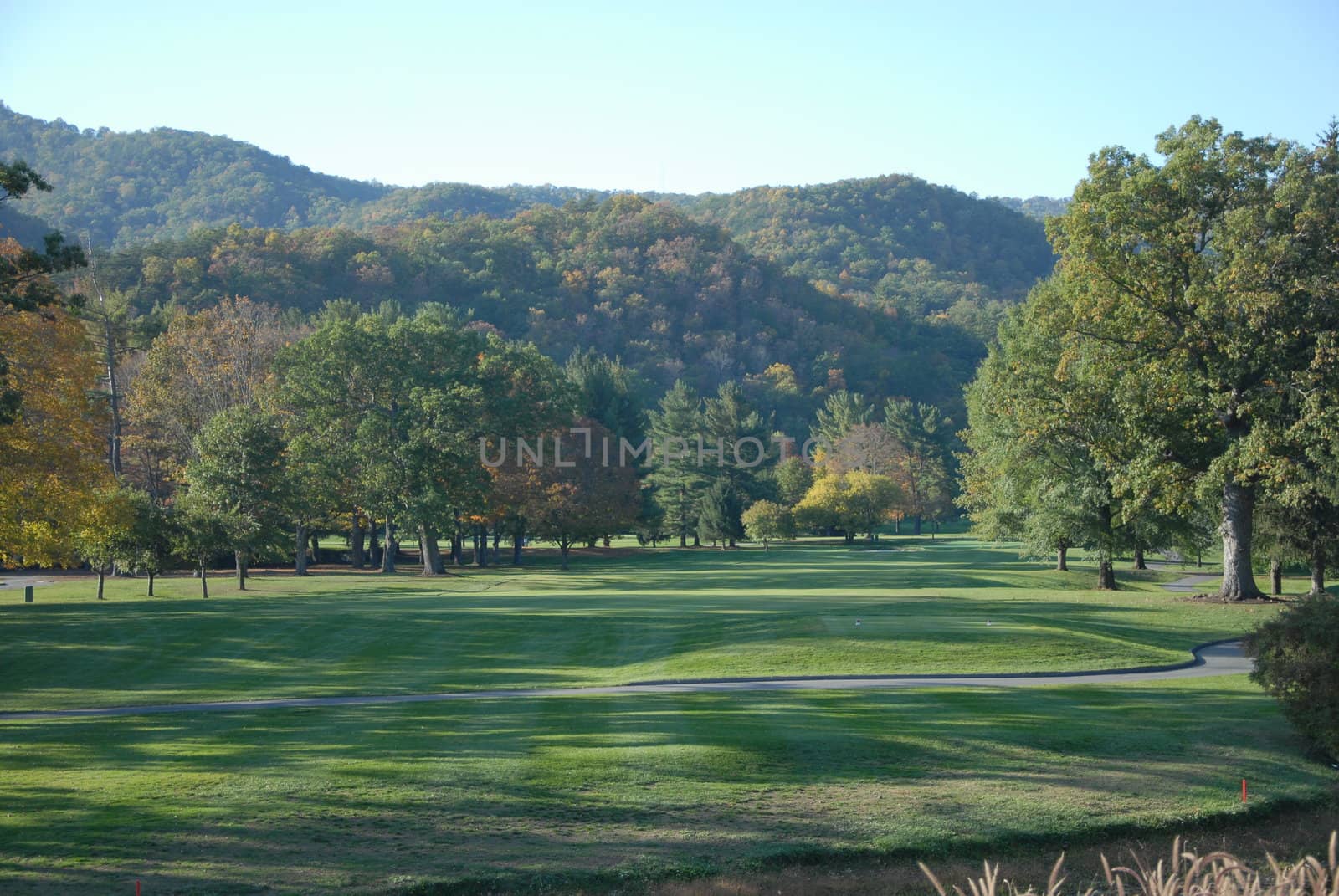 Mountain golf course in the early morning