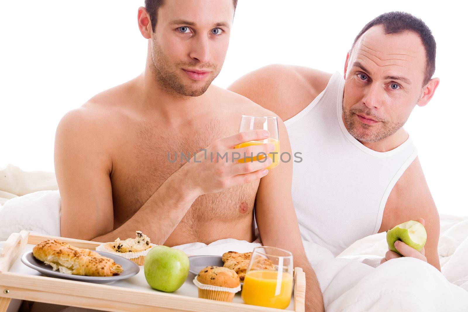 Homo couple enjoy their breakfast by DNFStyle
