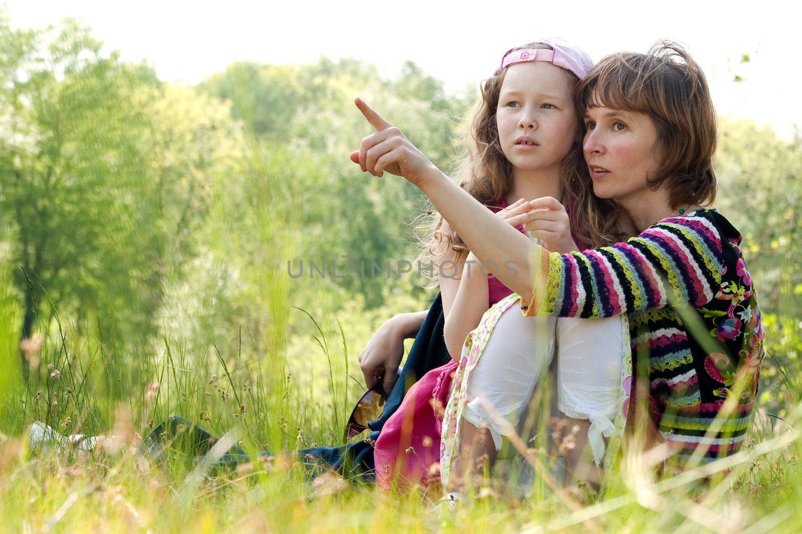 Mother and daughter have a happy time together