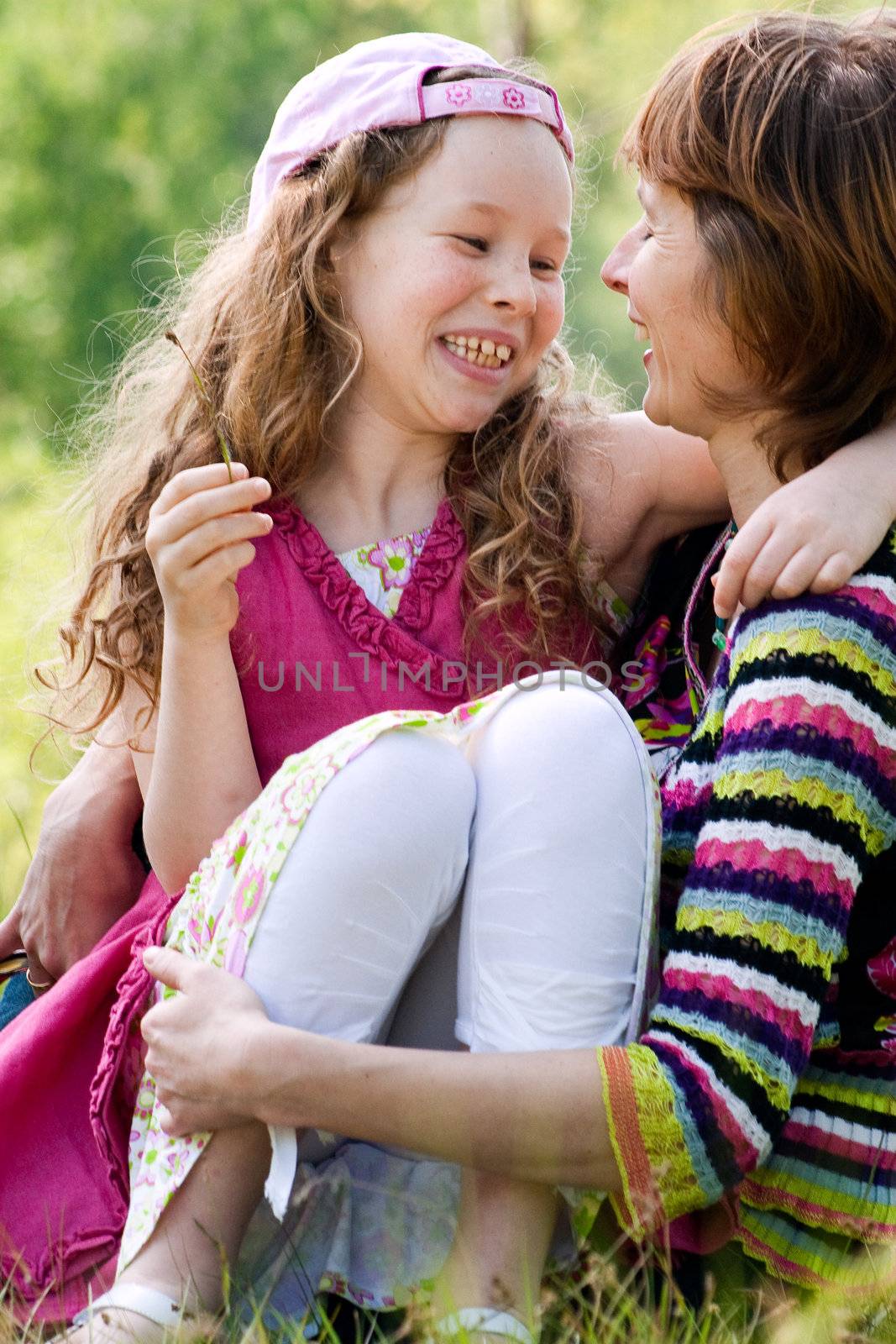 Mother and daughter have a happy time together