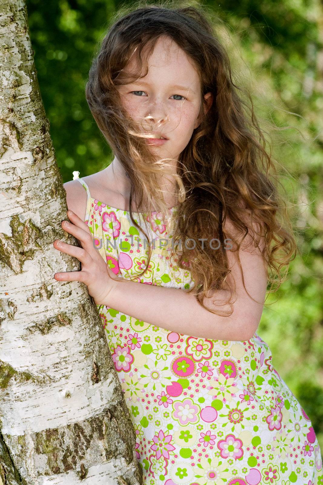 Young beatifull woman with good weather in the nature