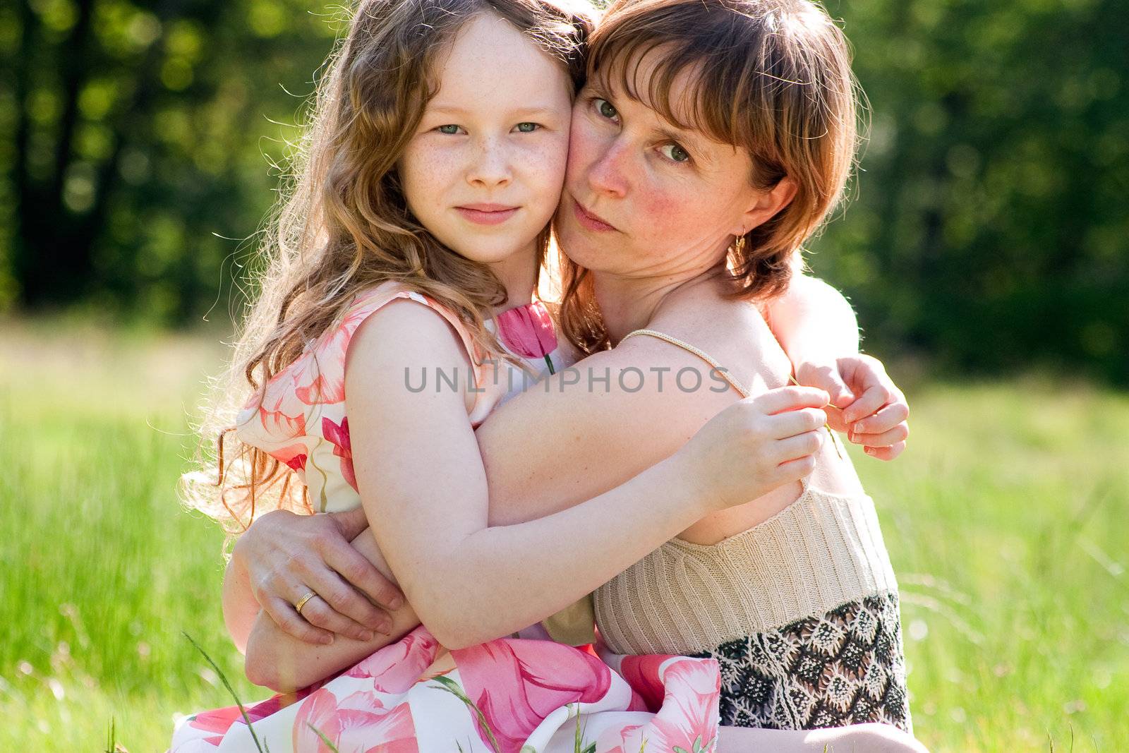 Mother and daughter have a happy time together