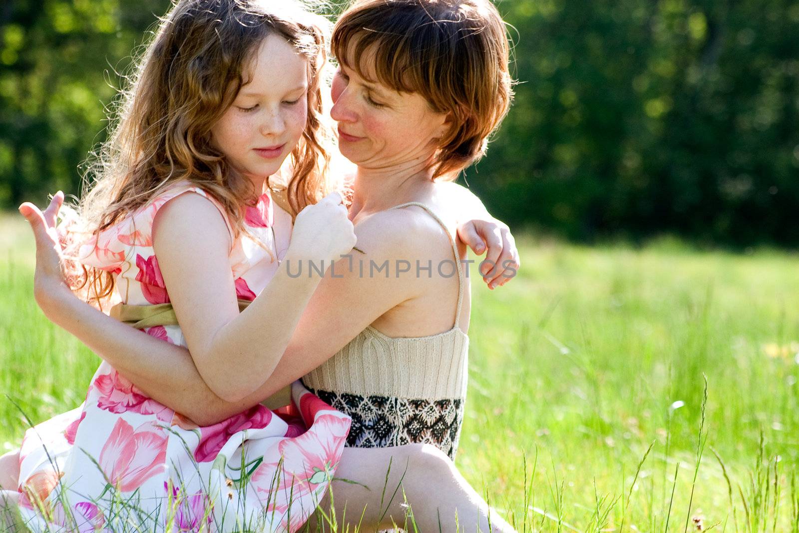 Mother and daughter have a happy time together