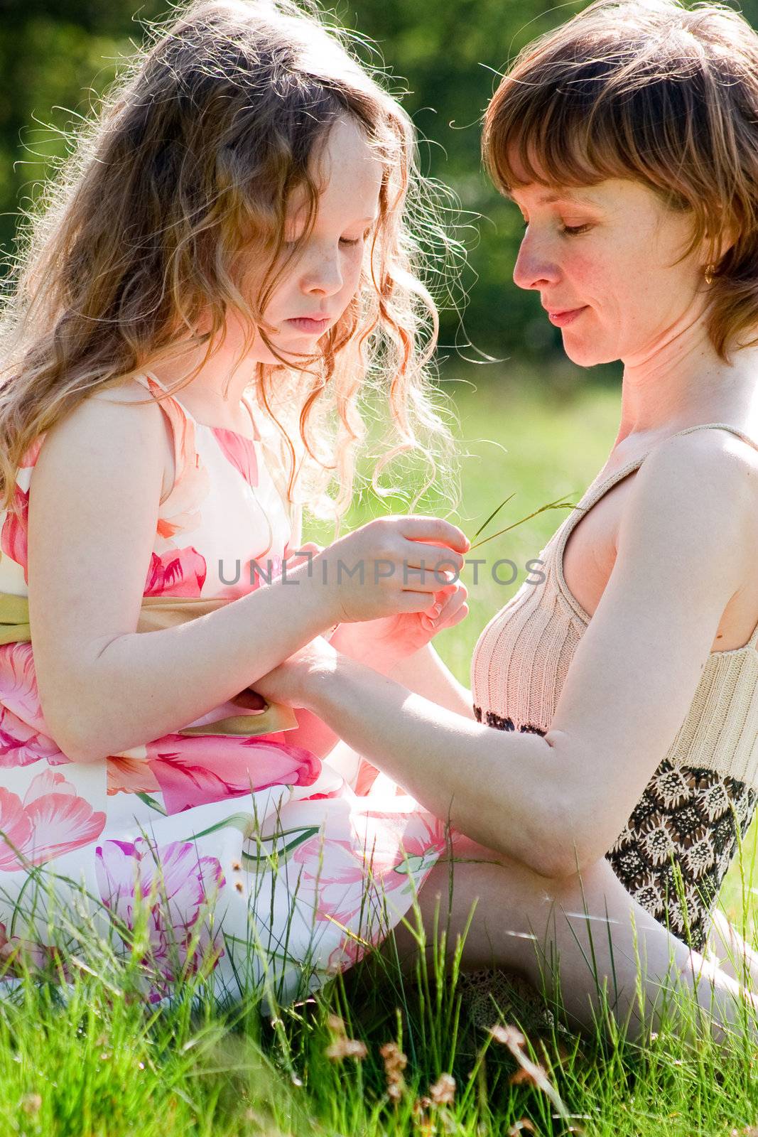 Mother and daughter have a happy time together