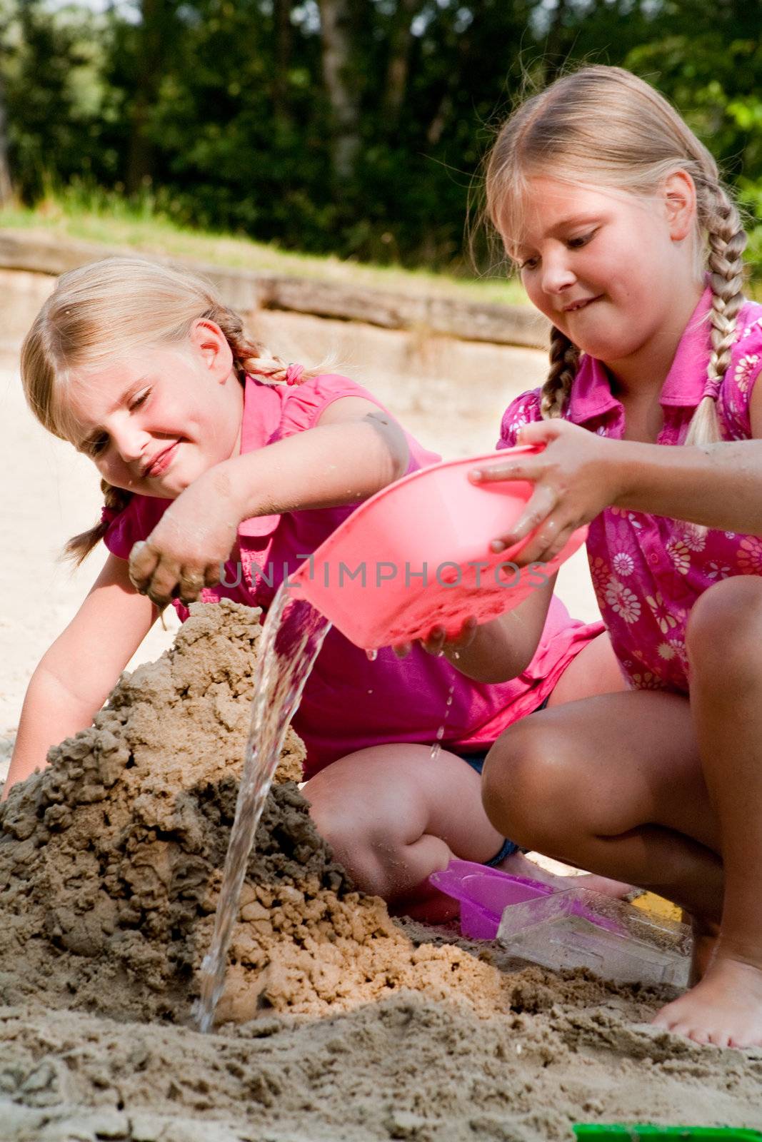 Happy children having fun in the park