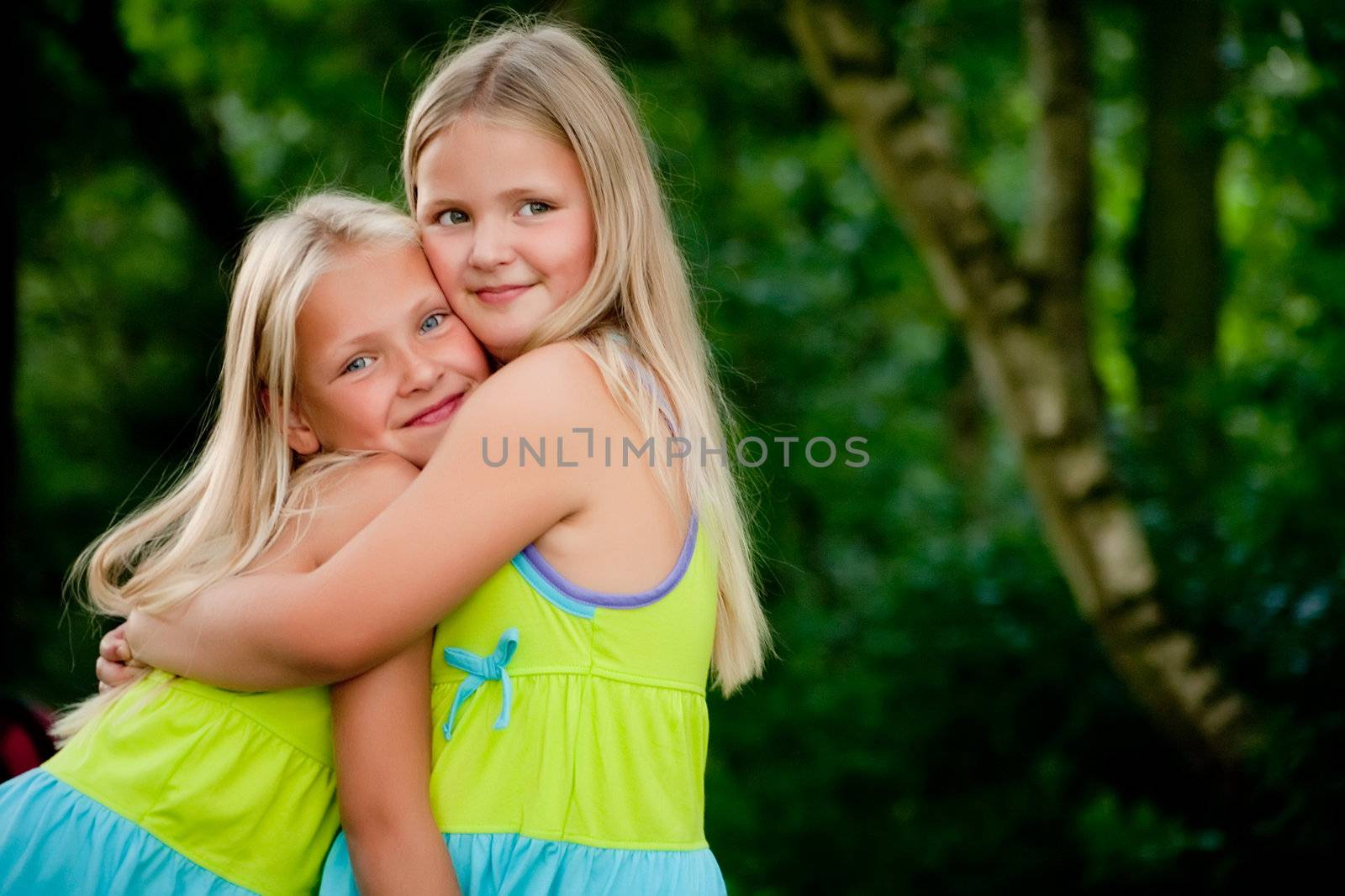 Happy children having fun in the park