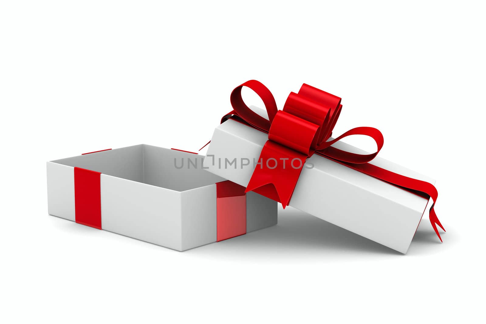 White gift box. Isolated 3D image