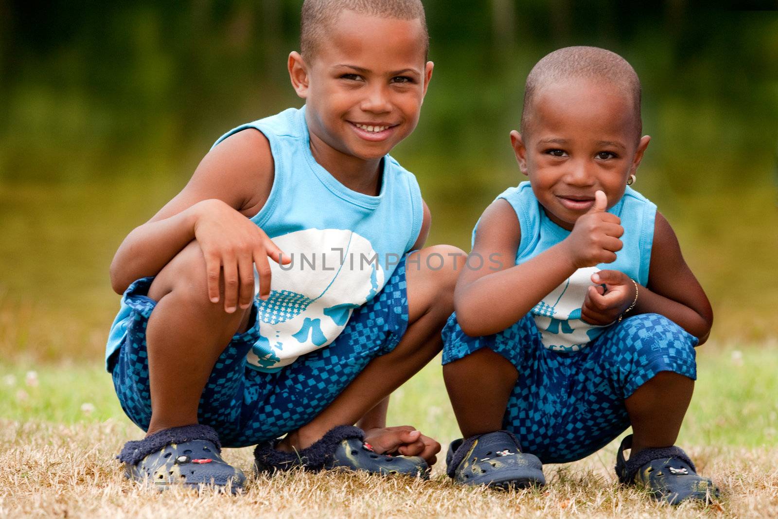 Happy black family enjoying their free day 