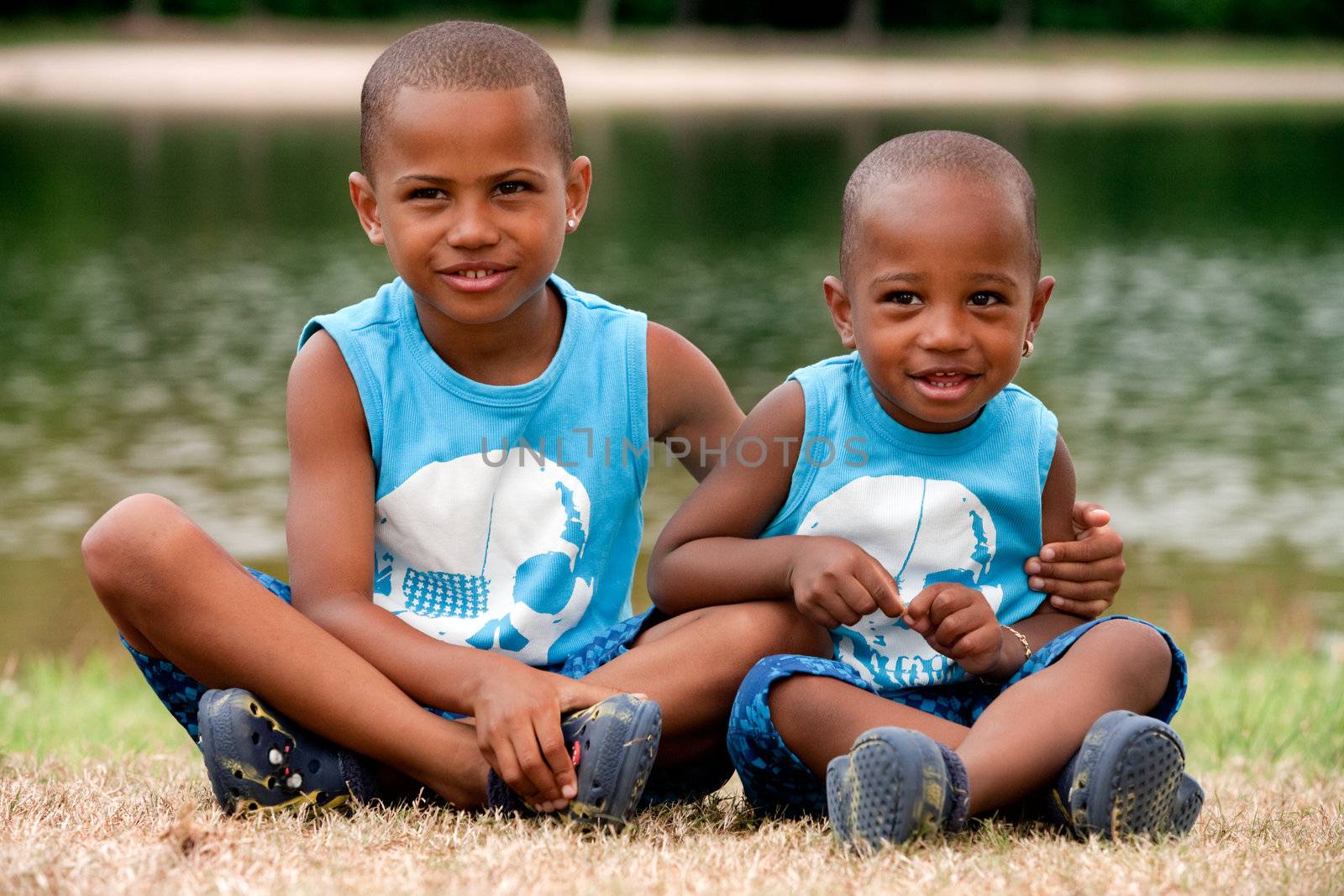 Happy black family enjoying their free day 