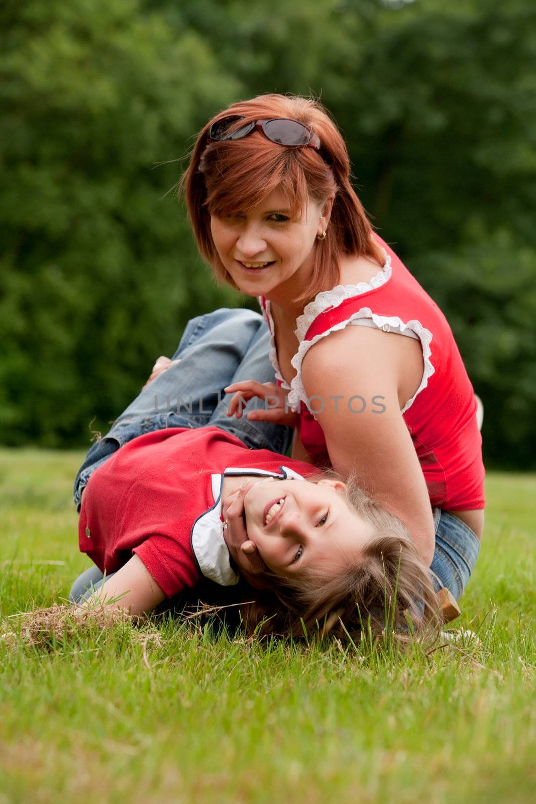 Mother and Daughter are happy in the park