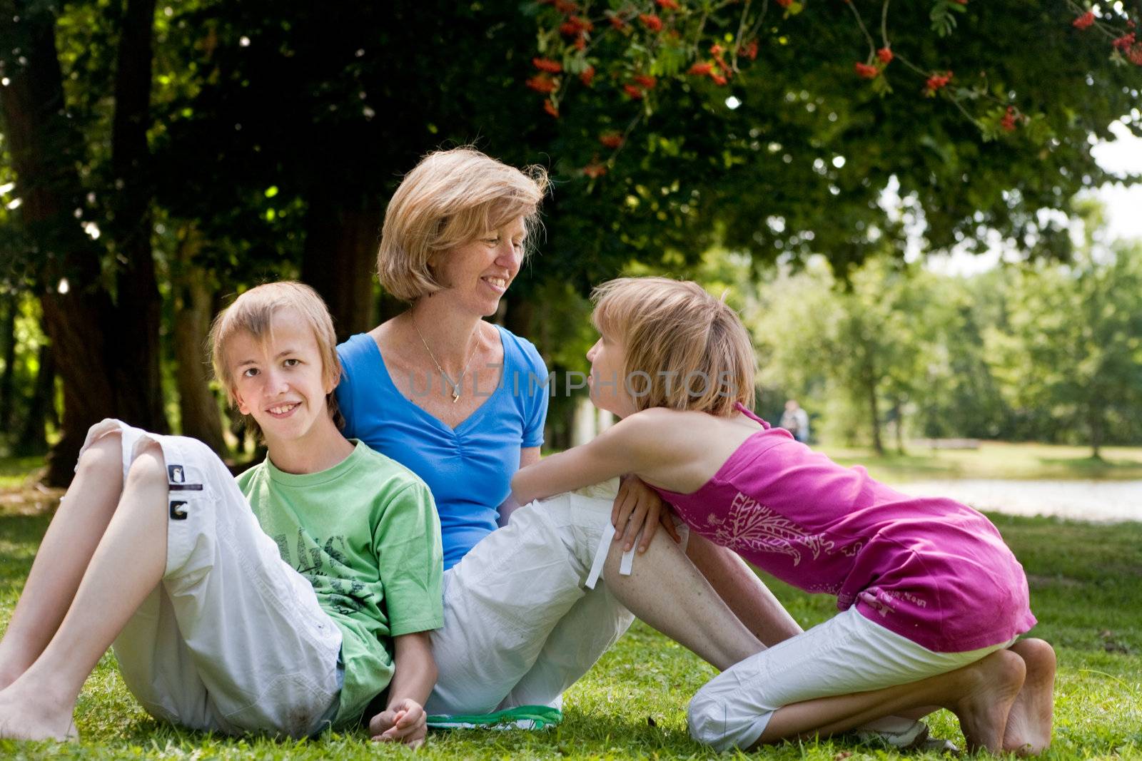 Happy family enjoying their free time in the park