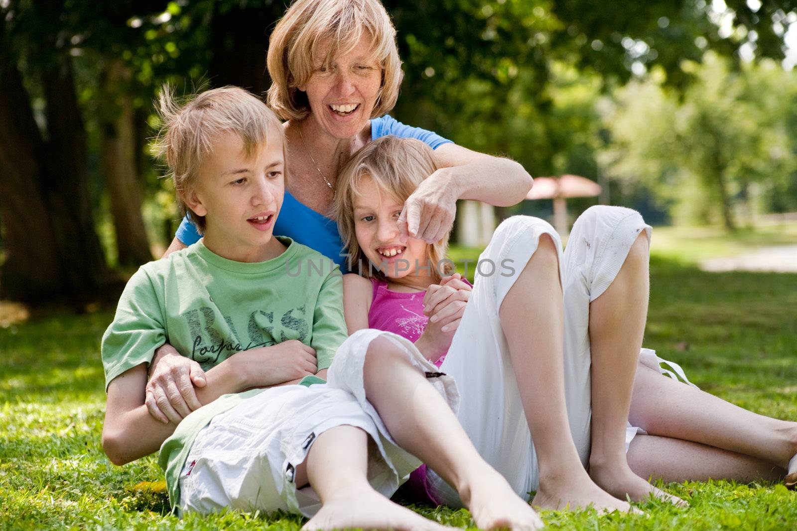 Happy family enjoying their free time in the park