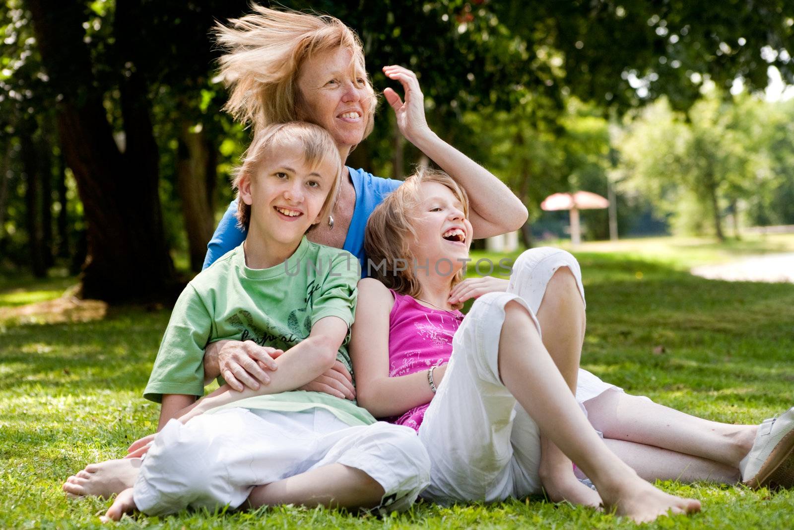 Happy family enjoying their free time in the park