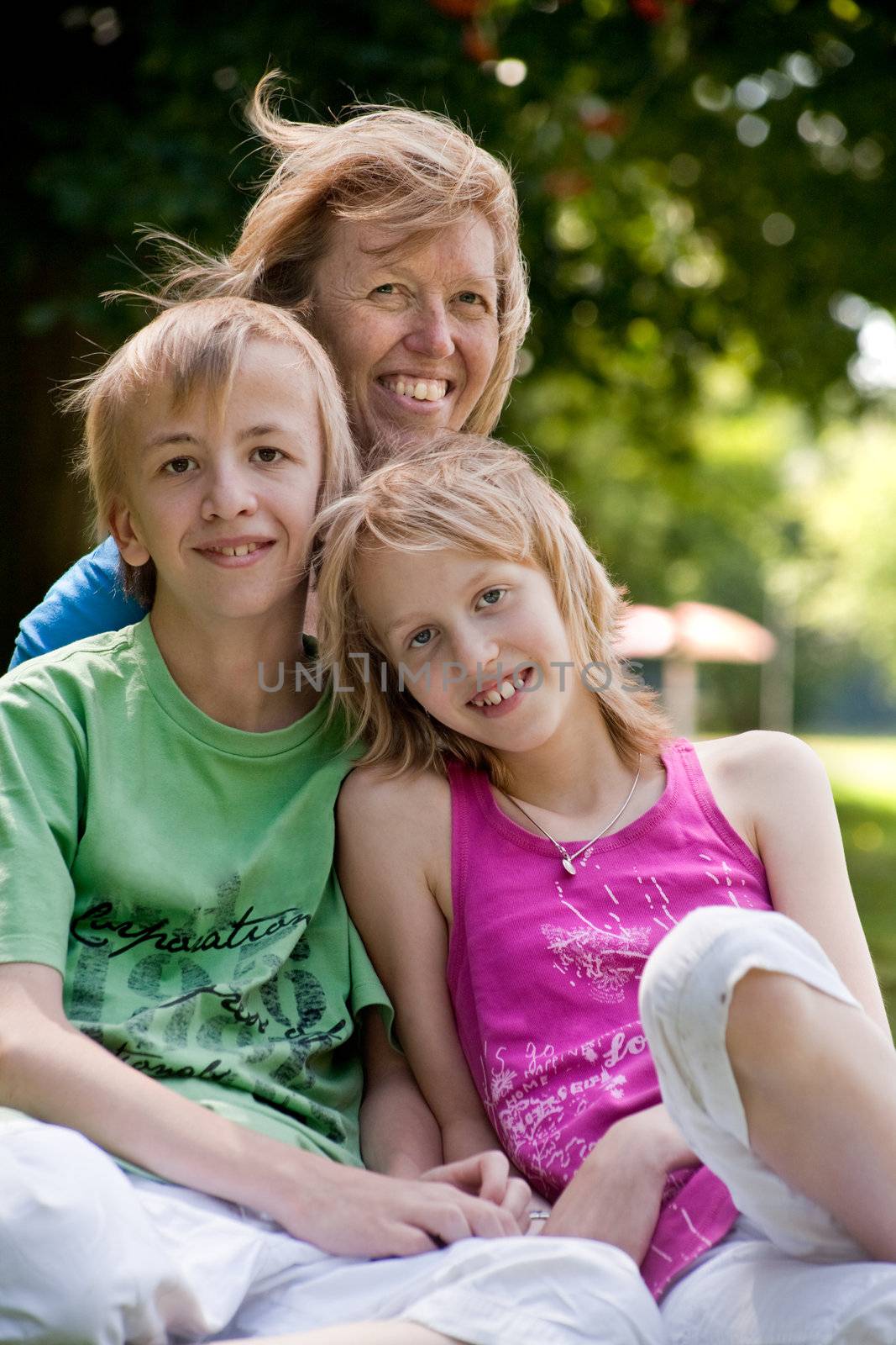 Happy family enjoying their free time in the park