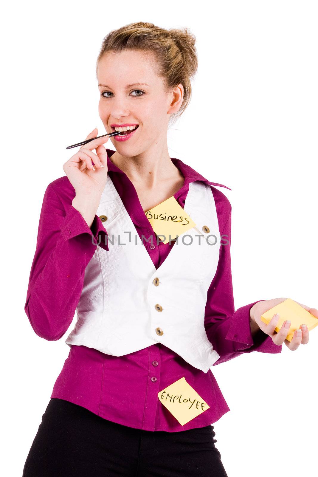 Commercial woman with memo paper by DNFStyle