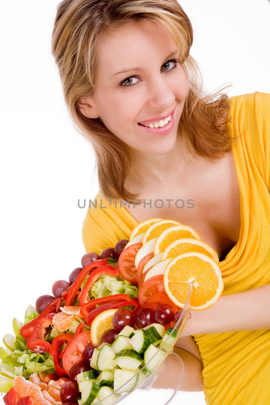 Blond girl and her salad by DNFStyle