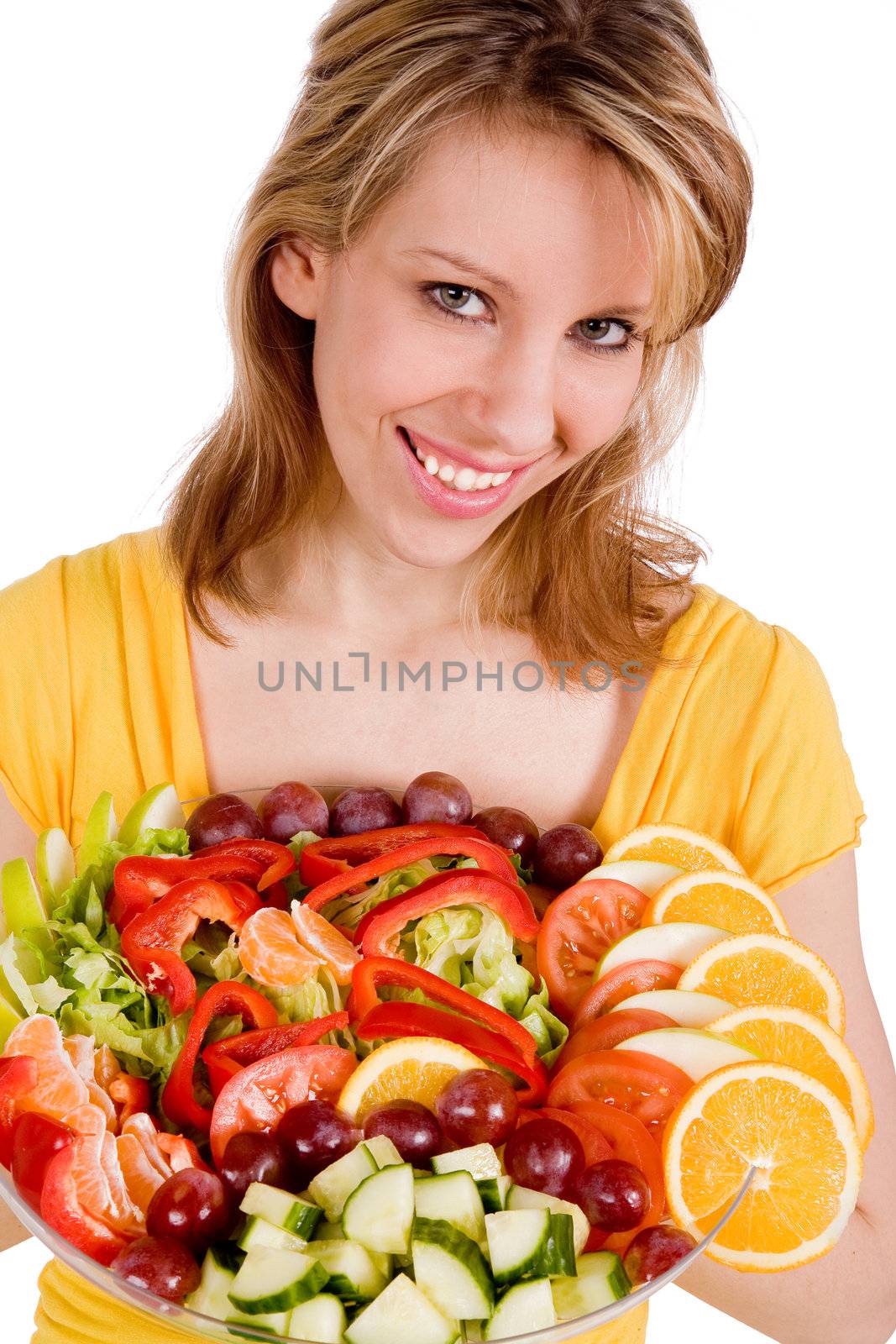 Happy girl with her salad by DNFStyle