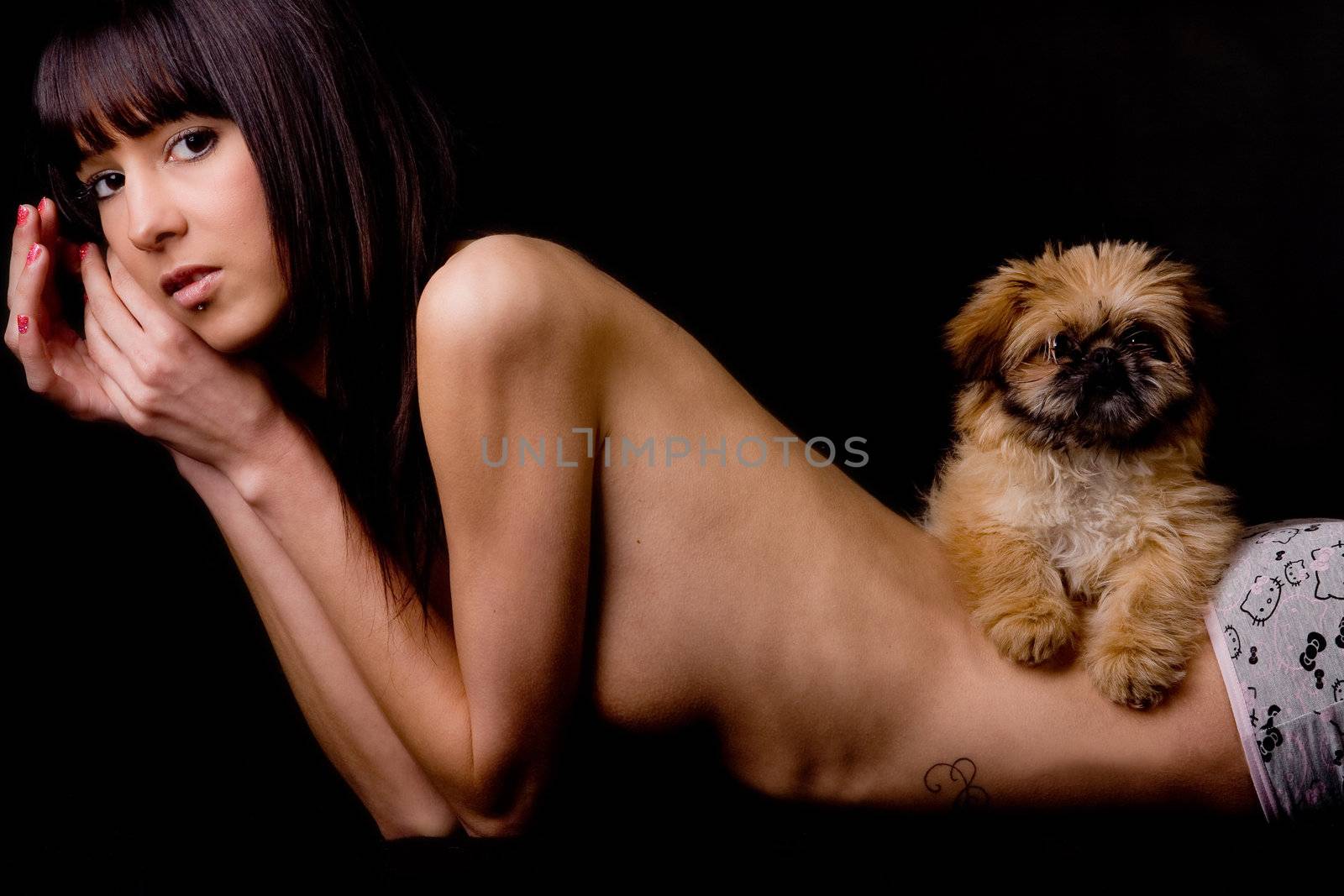 Glamourgirl with puppy by DNFStyle