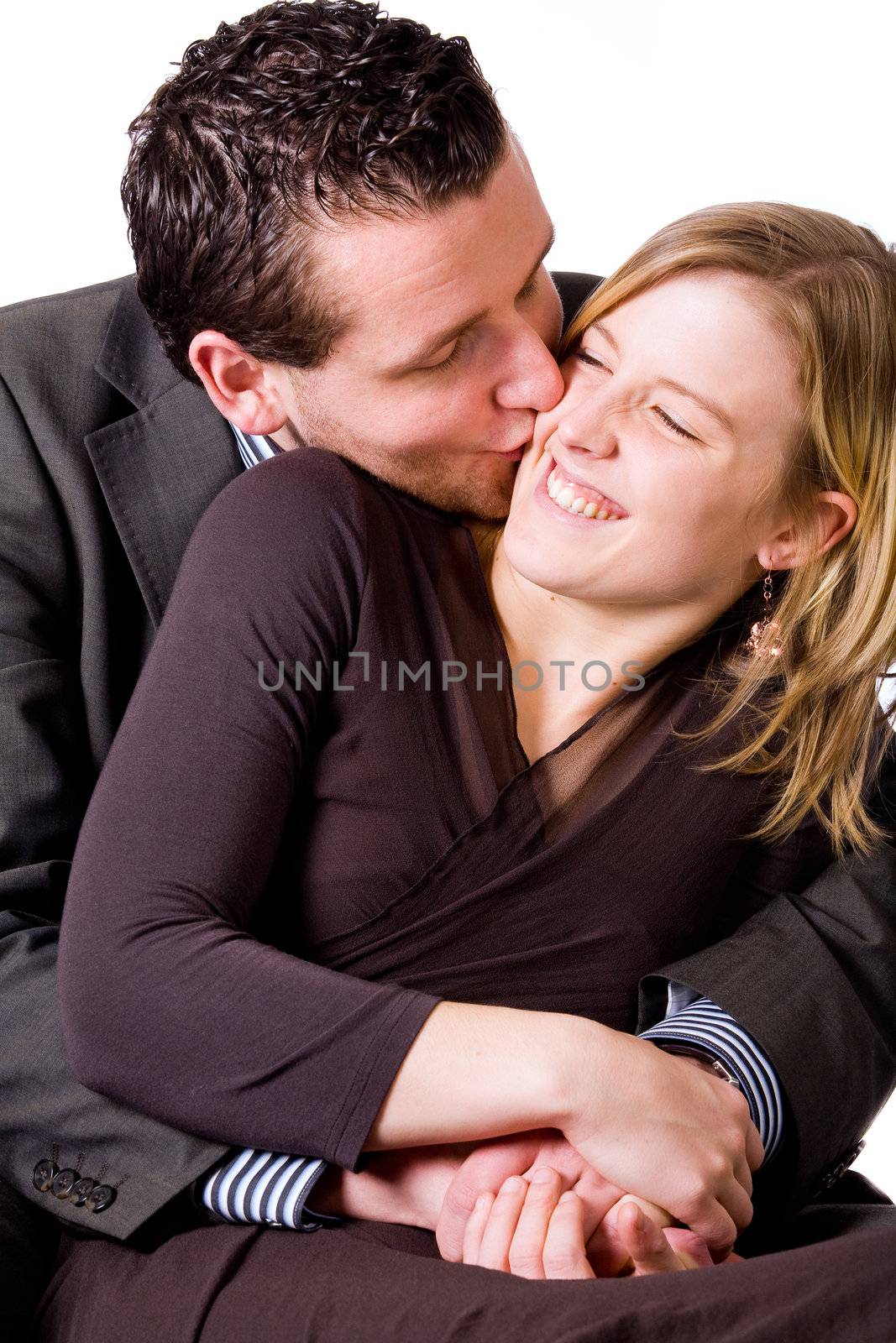 Young happy couple is having some fun together