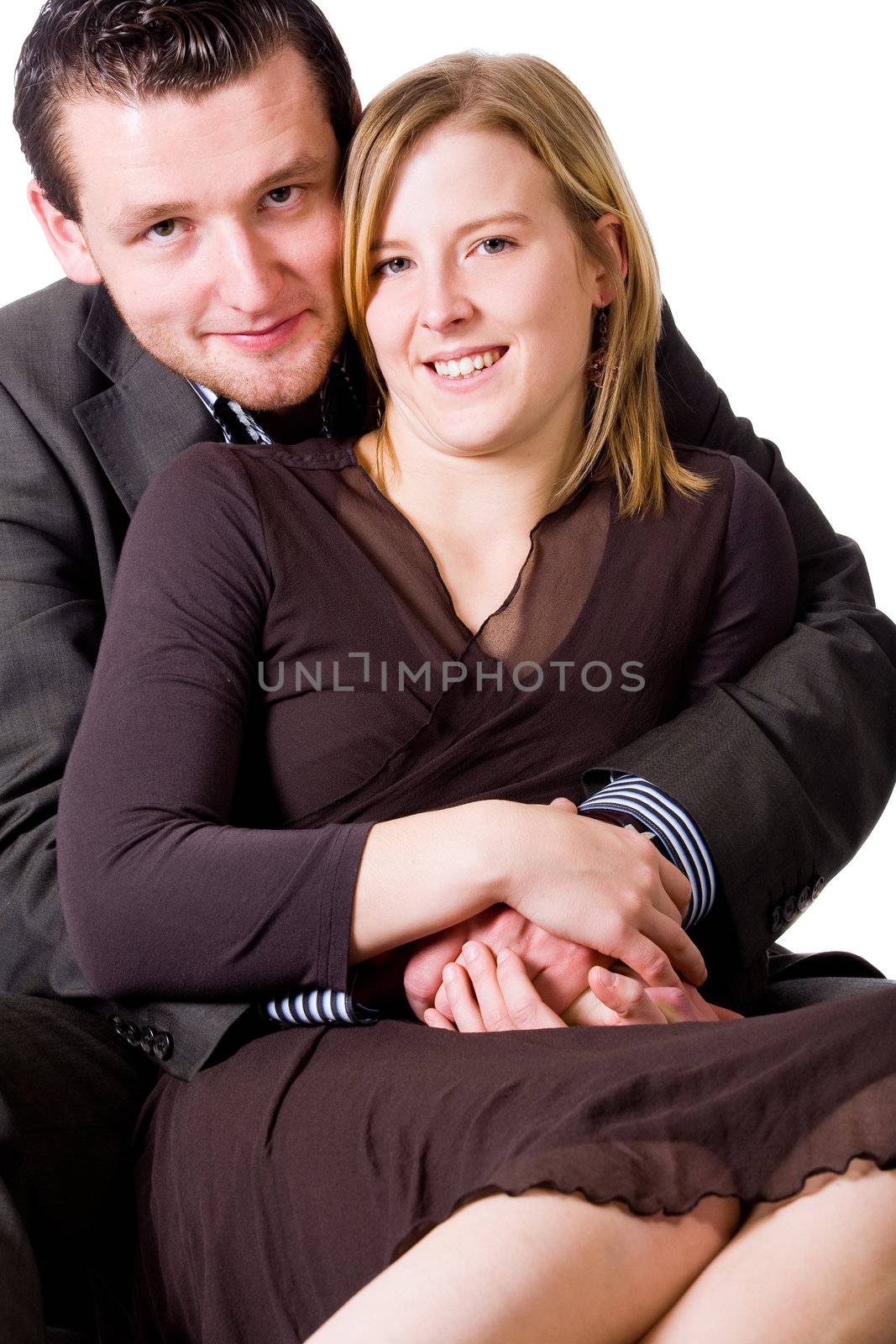 Young happy couple is having some fun together
