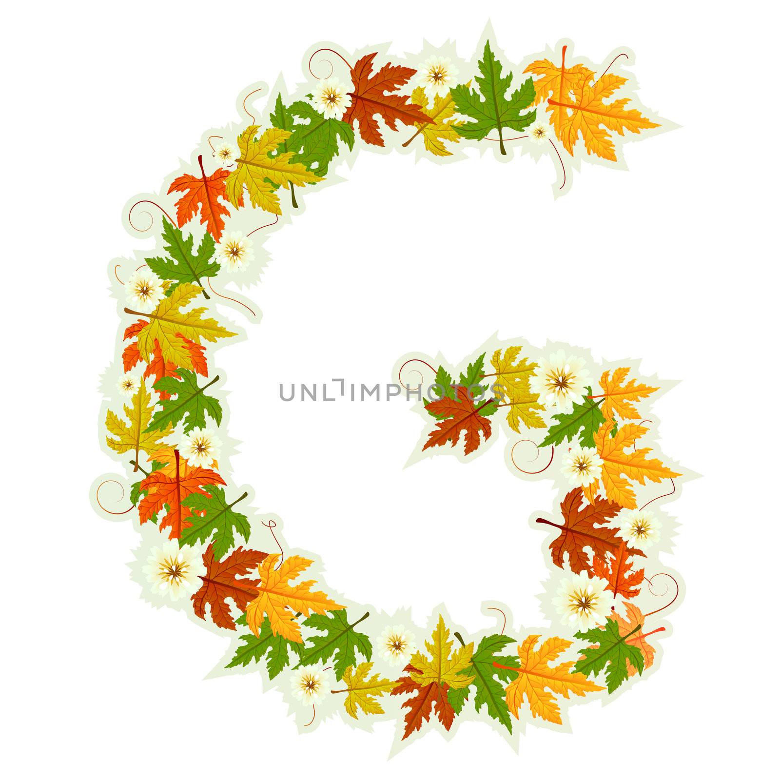 Pattern letter made from flowers and leaves