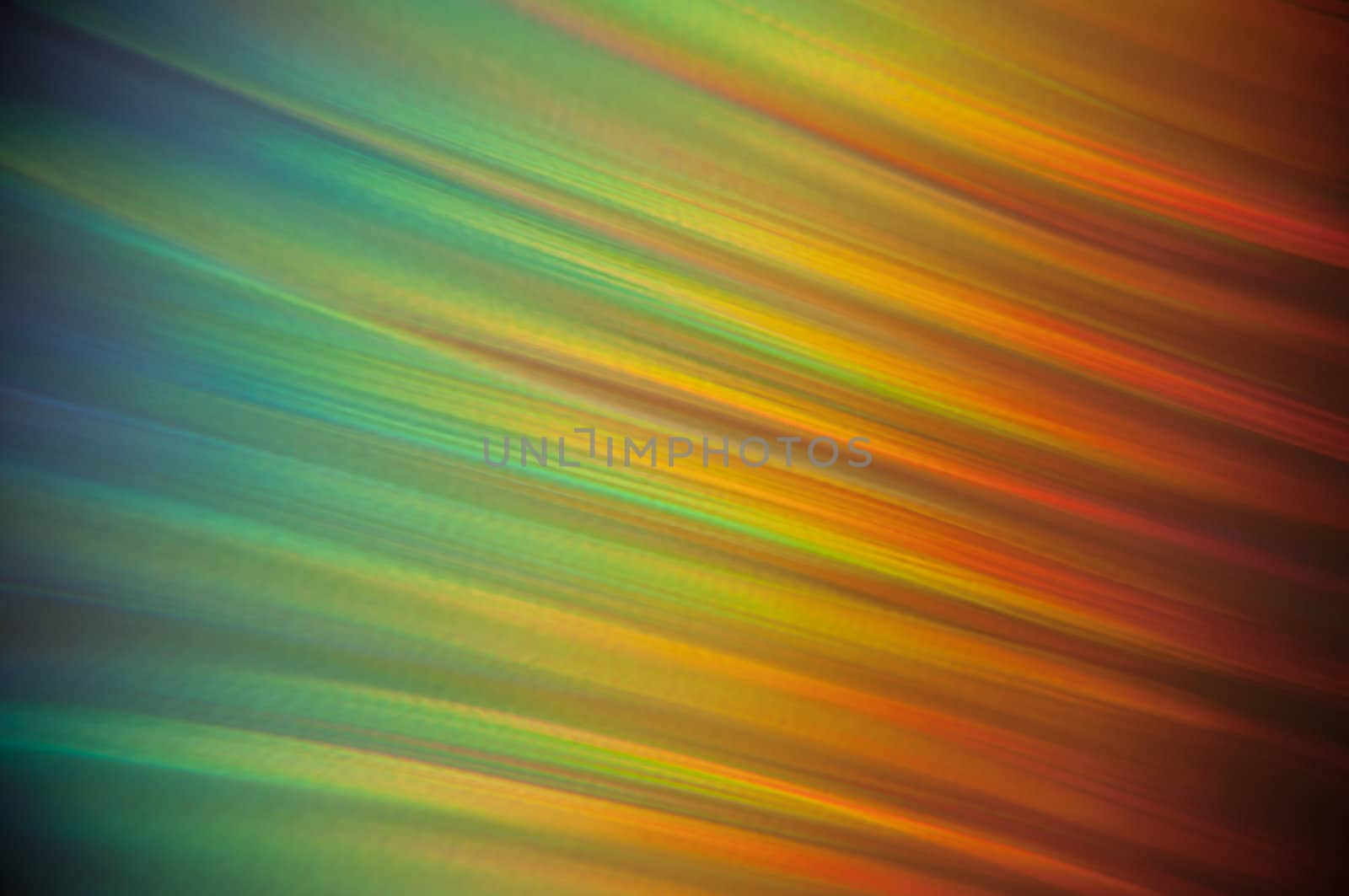 Background, a rainbow of colored horizontal stripes.
